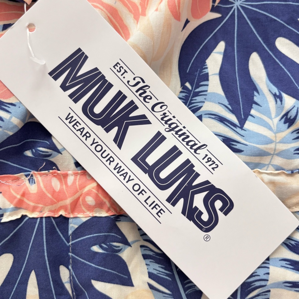 MUK LUKS Long Sleeve Wide Leg Tropical Print Utility Jumpsuit--NWT--2X - Picture 12 of 16